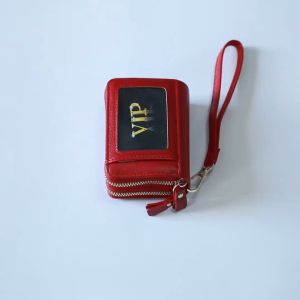 กระเป๋าสตางค์สตรี สไตล์วินเทจ คุณภาพสูง แบบพกพา กระเป๋าการ์ด ไอคอนวีไอพี