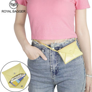 Ví đựng tiền xu thời trang Bagger Hoàng Gia cho phụ nữ gói thắt lưng phong bì nhỏ túi chéo bằng da thật ví tiền lẻ dễ thương 1845