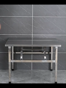 Heavy-duty stainless steel folding table commercial catering workbench home kitchen dining table reinforced anti-wobble foldable table with high load capacity
