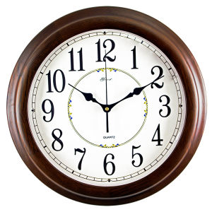 Modern Minimalist Red Oak Wooden Quartz Wall Clock Silent Living Room Decor round Shape Home Accessories Artisan Crafted