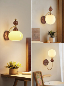 DGY | Mid-century Style Wooden Wall Light Bedside Lamp Simple Design