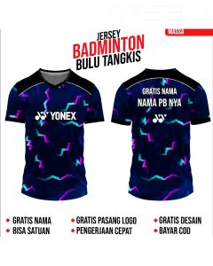KAOS JERSEY bADMINTON BULU TANGKIS FREE COSTUME GRATIS NAMA NO LOGO TEAM DAN NAMA TEAM (NEW-03)