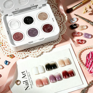 limegirl | LIMEGIRL 6 Color Gradient Painting Gel Nail Art Design DIY Air Cushion Gradient Gel for Nail Print Pattern Gel Nail Polish