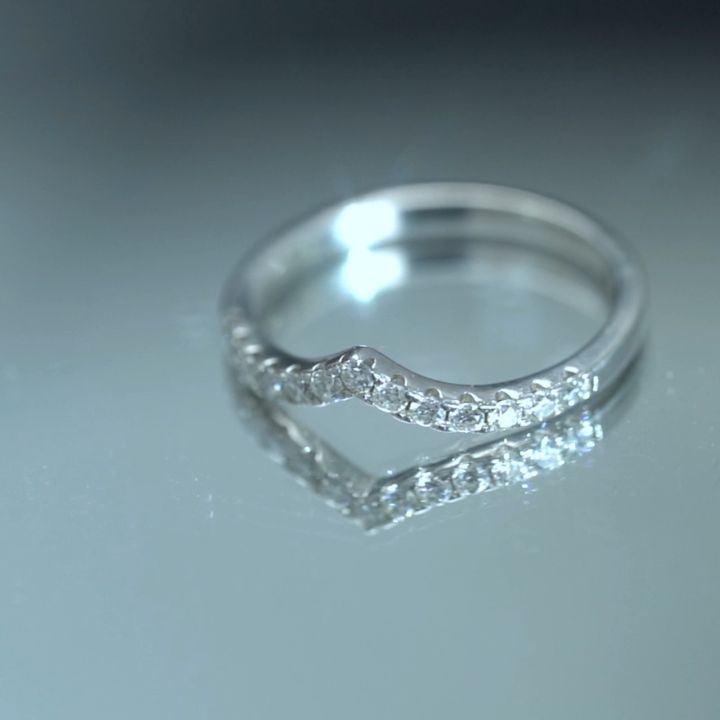 RoyStone - Cincin Wanita Moissanite Perhiasan Original Lapis Emas - Aurora Ring