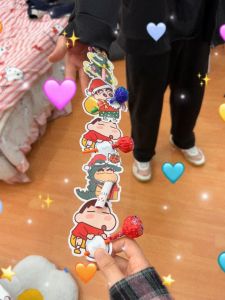 Cute Crayon Shinchan Limited Edition Lollipop Decoration Card Paper Childrens Day Creative Cultural Supplies Stickers