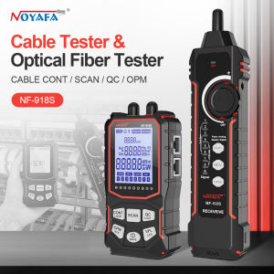 Noyafa เครื่องวัดอุปกรณ์ทดสอบสายเคเบิล NF-918S จอแสดงผล LCD แบบพกพาเครื่องทดสอบเส้นใยออปติกเครื่องมือเครือข่าย