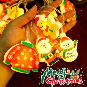 LED Christmas String Light with Santa/Snowman/Candy Cane/Reindeer/Gingerbread Man Design for Christmas Party/Indoor/Tree