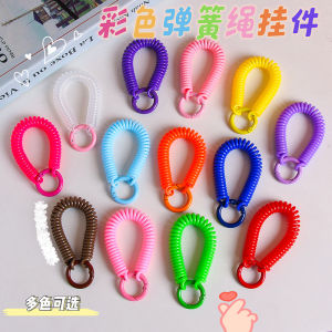 Colorful Elastic Rope Keychain Retractable Key Holder Lanyard Anti-Lost Wristband Key Ring Card Holder Creative Gift
