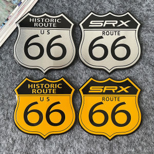 3D Motorcycle HISTORIC ROUTE 66 ROAD Embleem Badge SRX Sticker Decals Retro Style Motorcycle Body Fuel Tank Cap Decals