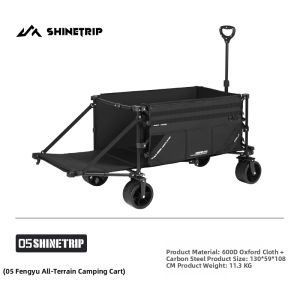 All-Terrain Camping Cart Folding Outdoor Travel Camping Storage Swivel Wheels with Brakes