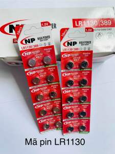 Vỉ 10 Viên pin cúc áo 15V mã LR1130 hãng NP Battery 1130 chuyên sử dụng thay thế cho đồng hồ máy tính bỏ túi Casio