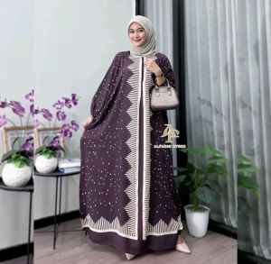 Kaftan Motif Ratu Rayon Teba Nyaman