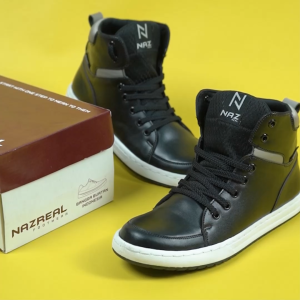 NAZREAL FOOTWEAR - Sepatu Sneakers Casual Anak Laki-Laki Ken Black Comb High