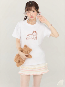 Gbiaior | Cute Dog Printed Loose T-Shirt
