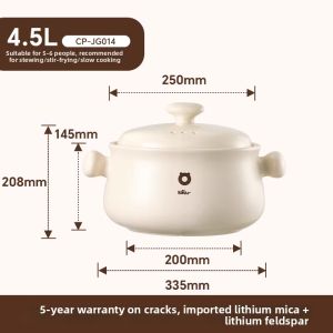 Bear | Cream Style Heat-Resistant Large Capacity Ceramic Soup Pot