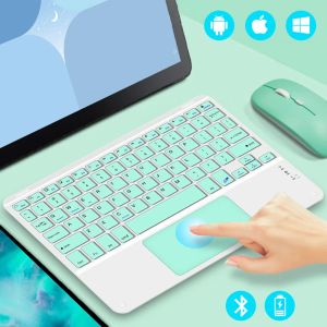 Bàn Phím Bluetooth Không Dây Im Lặng Có Bàn Di Chuột Cho iPad Xiaomi Samsung Huawei Android IOS Windows Tương Thích Phổ Thông