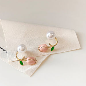 BIBLIO Korean Vintage Tulip Earrings Jewelry Accessories Women 925 silver