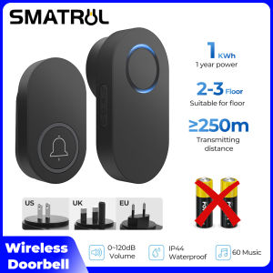 Self Powered Doorbells No Need Battery 120dB 60 Chimes 250M Range EU US UK Plug Waterproof Door Bell For OfficeHome