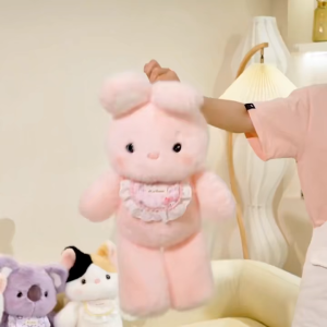 gấᴜ Bông Chạy Bộ Thú Nhồi Bông Đeo Yếm Bèo Cao Cấp Bộ Động Vật Thỏ/Mèo/Teddy Dễ Thương Lông Tơ Quà Tặng Cho Bé