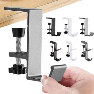 Adjustable Table Edge Storage Metal Hook Punch-free Backpack Desk Hanging Holder Household Office Storage Organizer Supplies