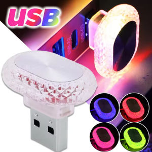 Car USB Small Night Lights Multicolor LED Ambient Light Plug and Play Mini Decorative Lighting for Vehicles Bedroom Home Decor