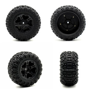 4PCS RC Car Wheels and Tires 12mm Hex 105mm outer diameter for MINI MAXX RC Car Upgrade