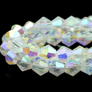 Transparent AB Austrian Crystal Glass Bicone Loose Spacer Beads 4/6/8mm For DIY Bracelets Necklaces Jewelry Making Accessories