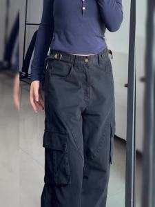 COD  Seluar Jeans Hitam American High Street Bersaiz Besar untuk Wanita Rekaan Baharu Musim Gugur Musim Sejuk Longgar Fit Melangsingkan Badan Pinggang Tinggi Kaki Lurus Seluar Kaki Lebar  CNN