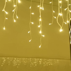 Keranixy Waterproof Fairy String Lights Solar LED Curtain Light Outdoor Garden Party Wedding Decoration Hanging Lamp