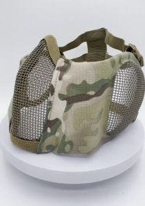 Tactical Airsoft Half Face Masks Metal Steel Net Mesh Ears Protective Mask Field Hunting Military War Games Shooting Paintball Mask