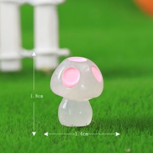 Ready Stock Luminous Miniature Mini Resin Cute Mushroom Glow in the Dark Mushroom Aquarium Decoration Outdoor Decoration