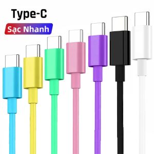 Cáp USB A Sang Type C Nhiều Màu Sạc Nhanh & Đồng Bộ Hóa Dữ Liệu Cho Điện Thoại Samsung Huawei Xiaomi Android