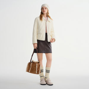 DUSHU | Plus Size Quilted Lace Collar Womens Down Jacket
