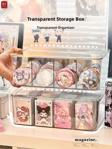 Small Card Storage Box Flip Cover Acrylic