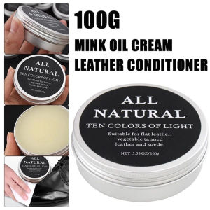 【BUY 1 TAKE 1】100g Mink Oil Cream Leather Care Cream Leather Recoloring Balm Mink Oil Cream For Leather Shoes Furniture Salve Mink Oil Cream Leather Conditioner Leather Oil/Bag Polish For Leather/Leather Bag Cleaner And Polisher