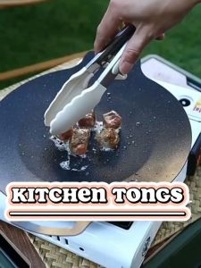Food-Grade Silicone Kitchen Tongs with Locking Mechanism and Easy Storage Design for Cooking