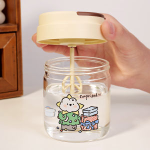 2024 New Automatic Stirring Cup High Borosilicate Glass with Scale for Soy Milk Powder And Bean Paste Special Glass Cup