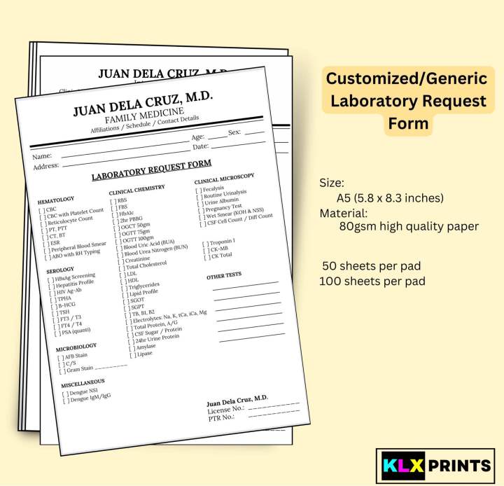 Laboratory Request Form | Lazada PH