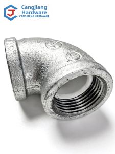 CANGJIANG | Galvanized Steel PVC Fittings Malleable Iron Water Supply Pipe 90 Degree Elbow