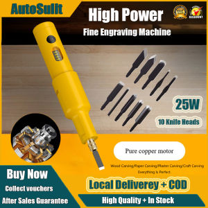 Electric Wood Carving Tool - Lithium Power Carving Chisel Set W/ 10 Blades For Sculpture Root Art & Carpentry | Mini Handheld Wood Engraving Pen