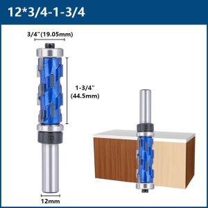 CMCP 12mm 1/2" Shank Double Bearing Spiral Flush Trim Router Bit Carbide Milling Cutter Engraving Machine Router Bit for Wood