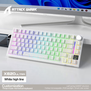 ATTACK SHARK | ATTACK SHARK X820 Ultra 75% Gasket Mount Wireless Mechanical Keyboard Bluetooth 2.4G Wired Tri-mode Gaming Keyboard