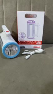 AOKI AK-6697 Lampu Emergency LED Rechargeable Tahan Air Power Bank Dimmer Warna Light Blue