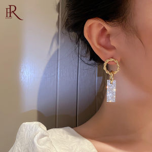 Frascati Exquisite Micro Inlaid Zircon Geometric Square Earrings For Woman Korean Fashion Jewelry Party Girls Unusual Earring