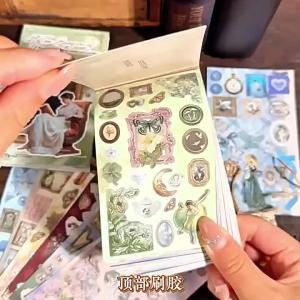 Mr.paper | Mr.Paper 2Packs Coated Paper Die Cut Sticker Book French Vintage Palace Style DIY Decor for Journal Photo Frame Scrapbook Collag