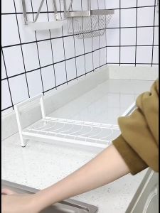 HOVELSHOP Rak Piring Mangkok Dapur Serbaguna Bawah Wastafel Stainless Steel Side Dish Rack