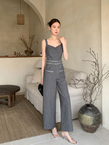 XXNING French Style Decorative Sash Womens Slim Fit Jumpsuit High Waist Long Pants Polyester Fiber Fashionable Autumn New Arrival