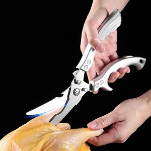 Ultra Sharp กรรไกรครัวตัดกระดูกไก่ปลาเนื้อปลากรรไกรพลาสติก Handle ใบมีดสแตนเลสกรรไกรที่แข็งแกร่ง