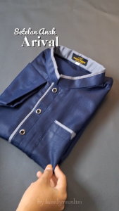 ARIVAL setelan koko anak laki laki lengan pendek poliester 7-14 tahun baju celana muslim premium