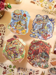 Little Prince Fairy Tale Book 3D วิสัยทัศน์ติดกระดาษติดผนังที่สร้างสรรค์วัตถุตัวต่อภาพวาดที่มีชีวิตอยู่ ต้นไม้ ดอกไม้ ดาว เทศกาล